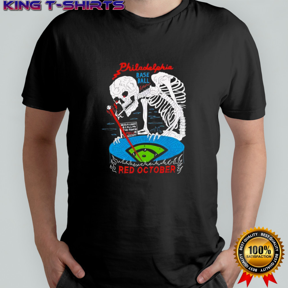 Philadelphia Baseball Red October Skeleton Stadium shirt