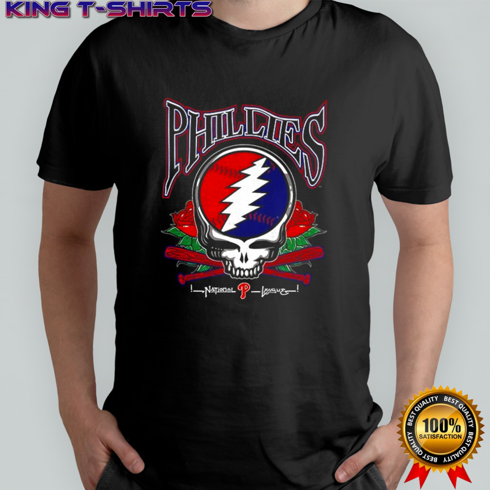 Philadelphia Phillies National League Grateful Dead rose shirt