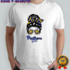 Pitt Panthers girl messy bun glasses shirt