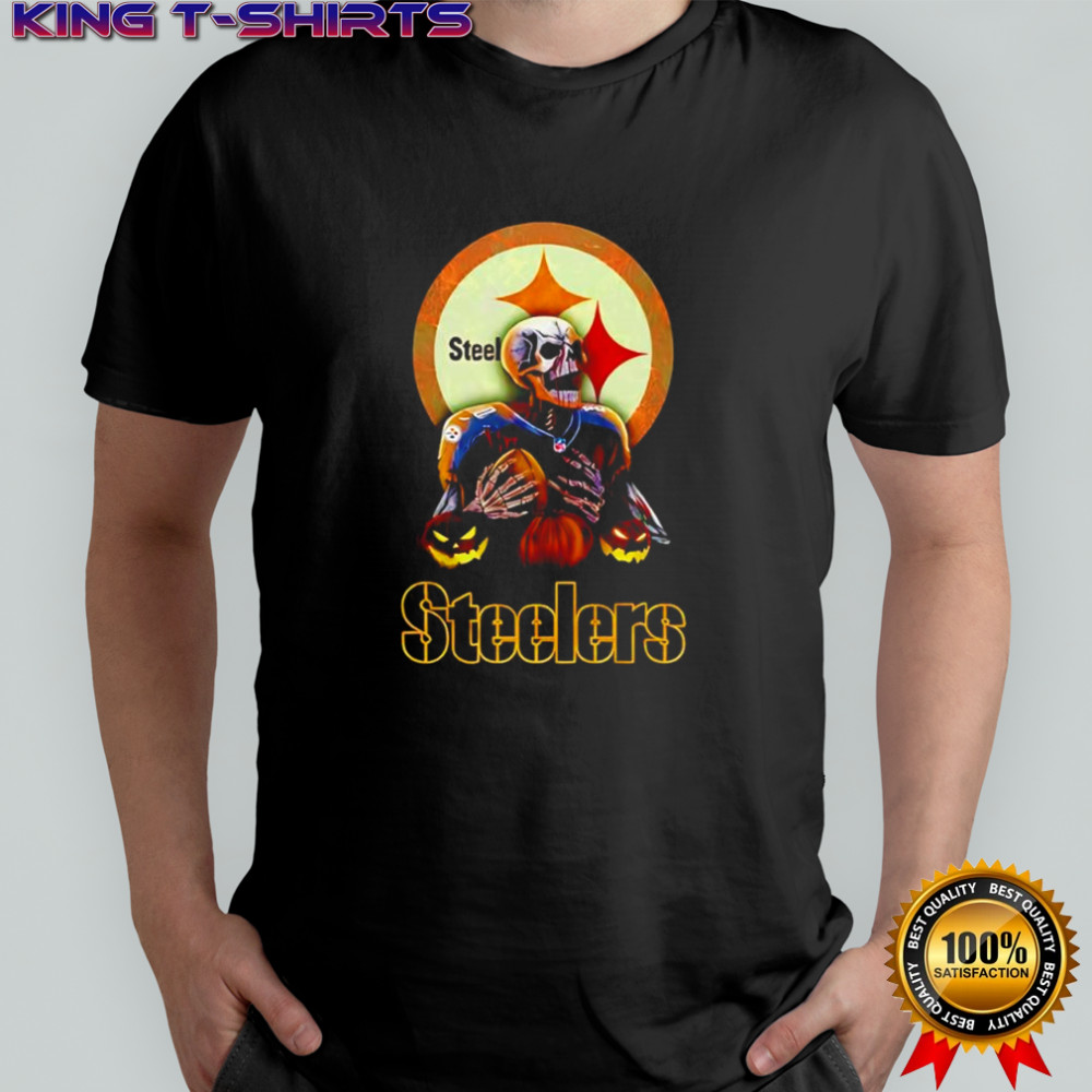 Pittsburgh Steelers Halloween skeleton dark moon shirt