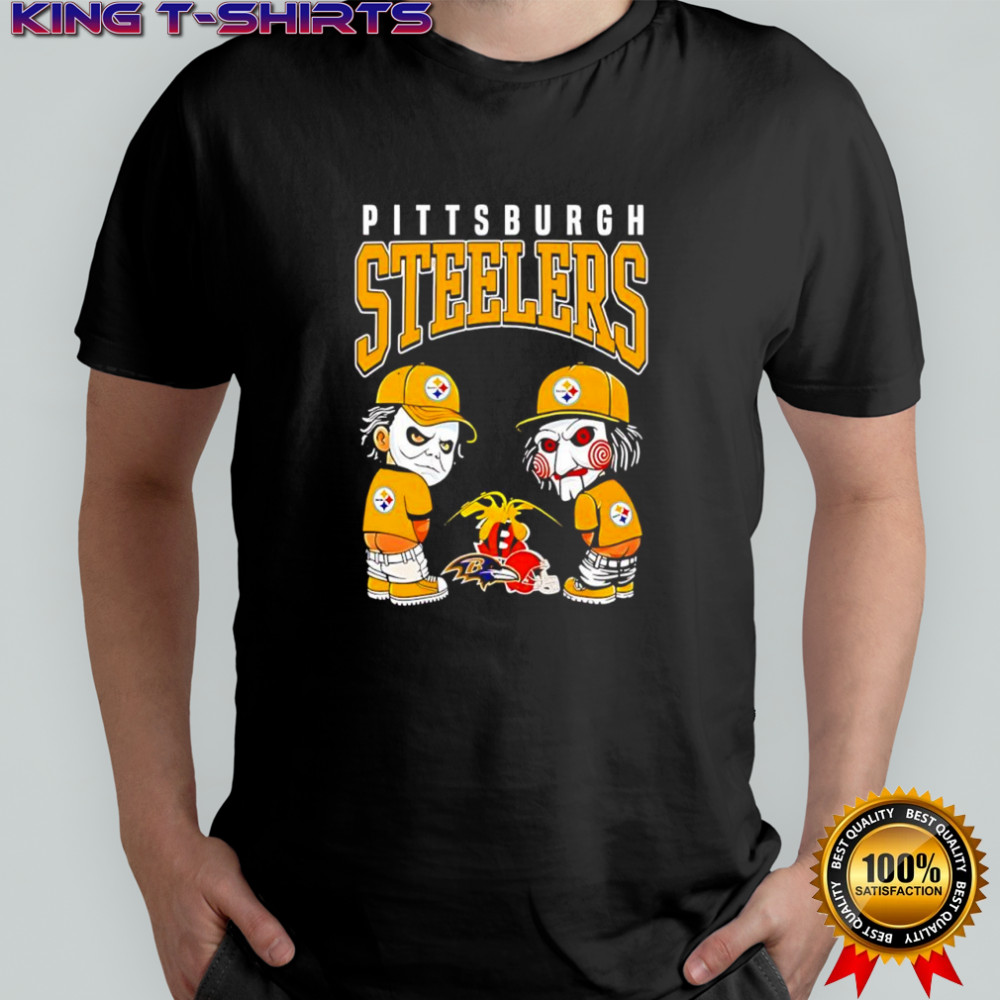 Pittsburgh Steelers Horror movie piss on Cincinnati Bengals Baltimore Ravens and Cleveland Browns shirt