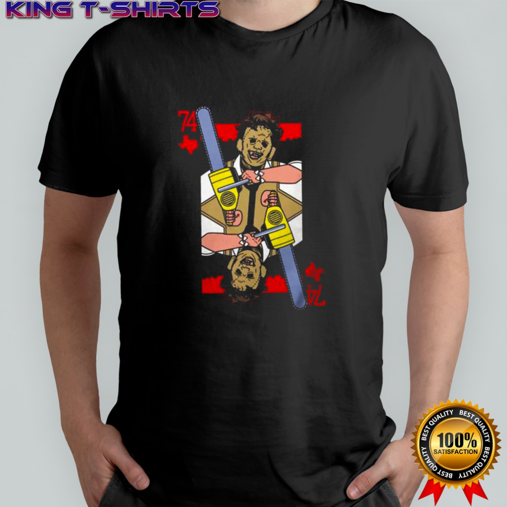 Premium Scary Leatherface 74 Texas Chainsaw Massacre Horror Card T-Shirt