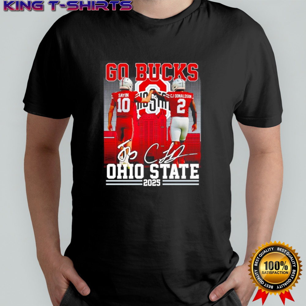 Sayin and CJ Donaldson go Bucks Ohio State 2025 shirt