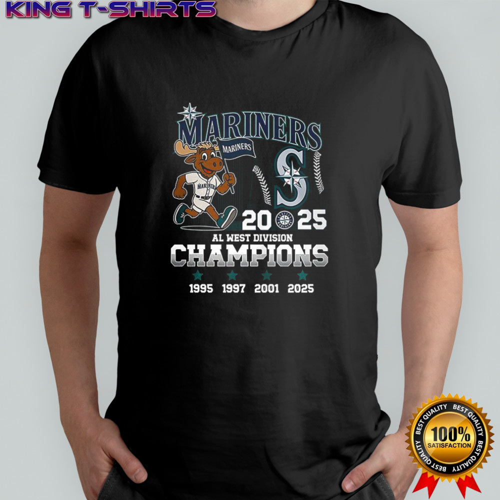 Seattle Mariners AL West Division Champions 2025 mascot skyline shirt