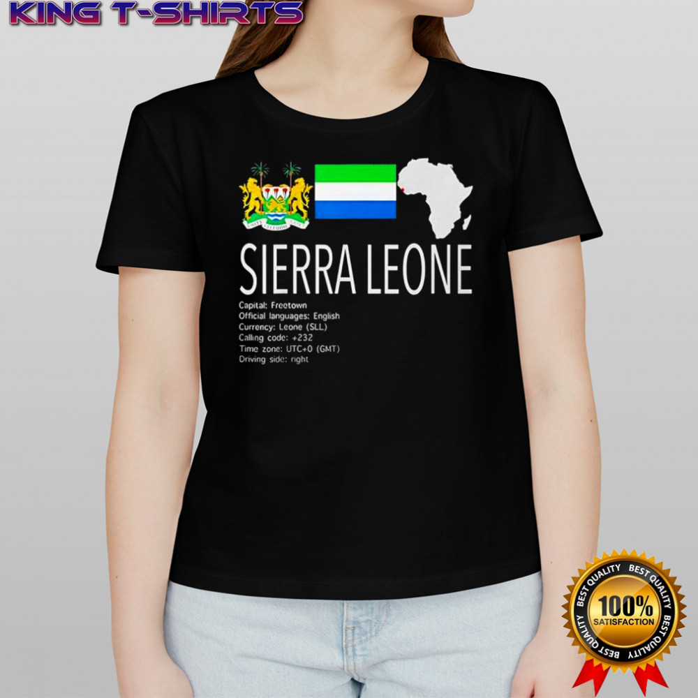 Sierra Leone logo flag and map shirt