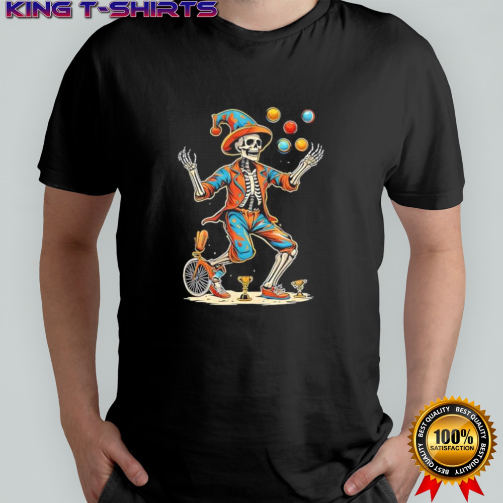 Skeleton Juggling Halloween circus pride shirt
