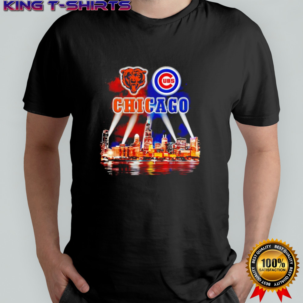 Skyline city Chicago Bears and Cubs shirt
