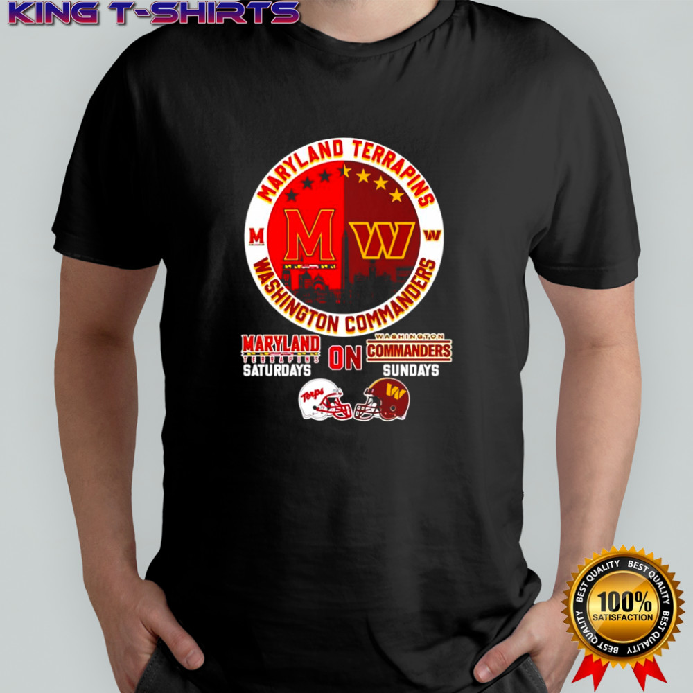 Skyline Maryland Terrapins on Saturdays Washington Commanders on Sundays shirt