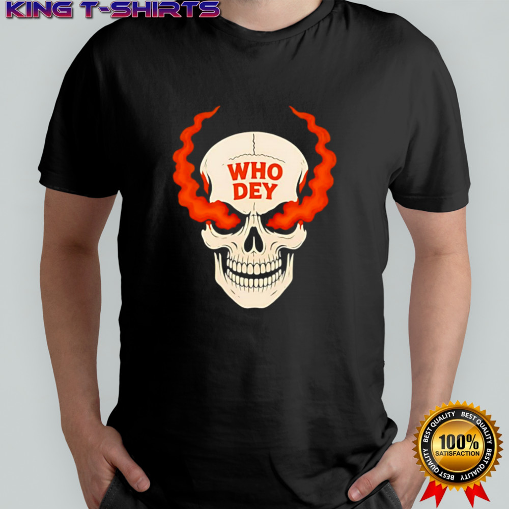 Smoking Skull Who Dey Cincinnati Bengals shirt