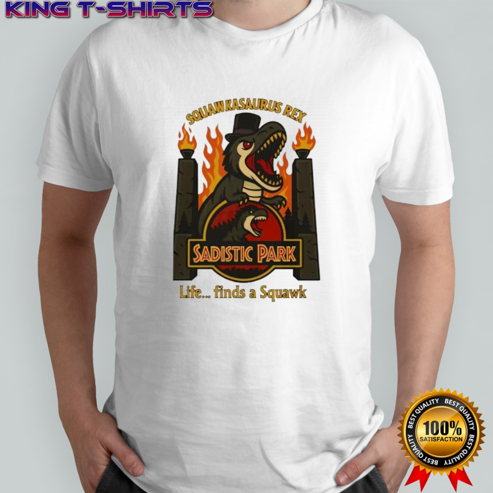 Squawkasaurus Rex Sadistic Park Dinosaur Penguin shirt