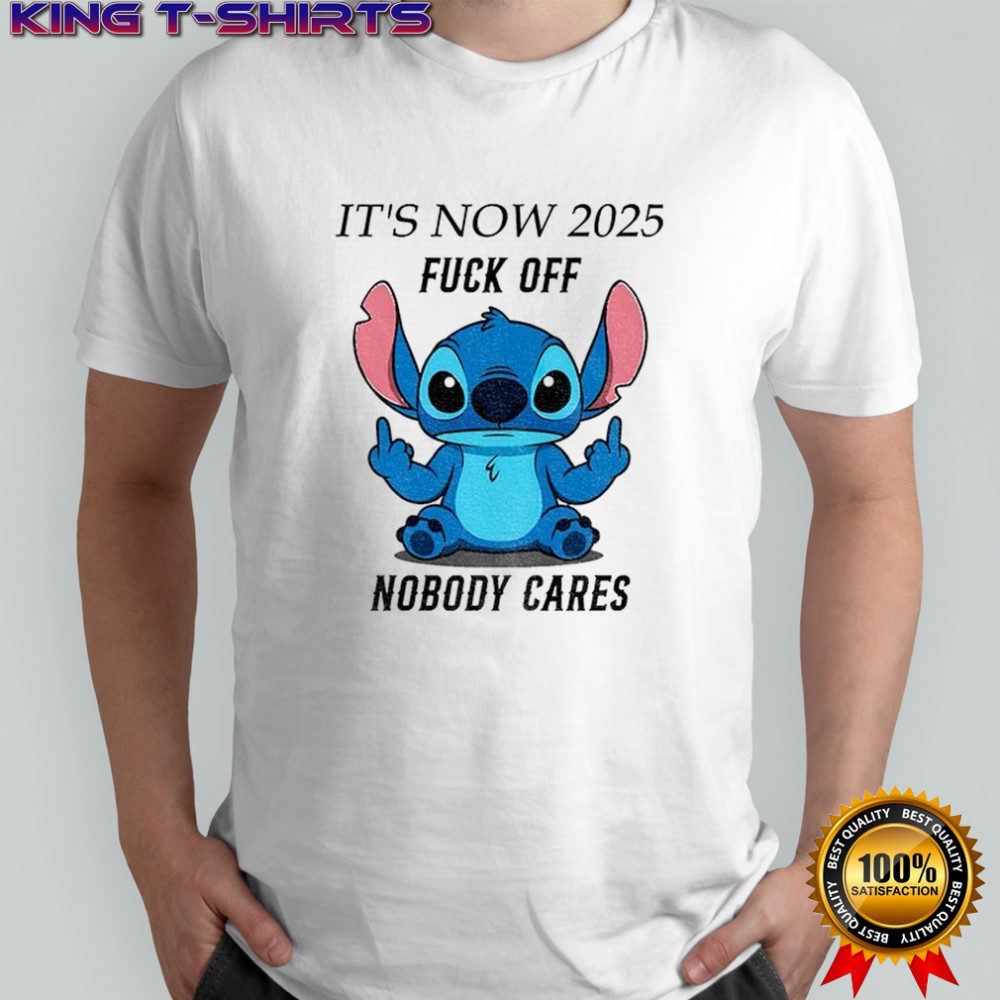 Stitch middle finger it’s now 2025 fuck off nobody cares shirt