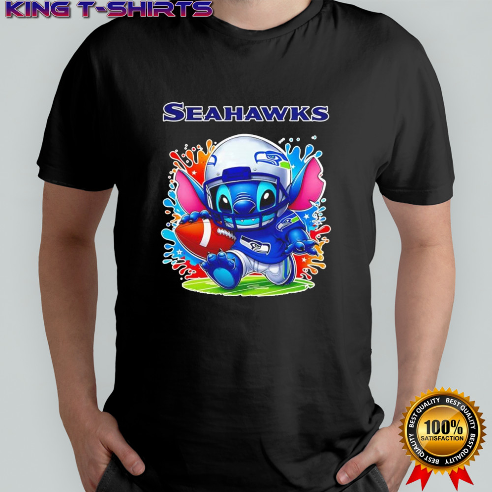 Stitch X Seattle Seahawks football colorful graphic shirt