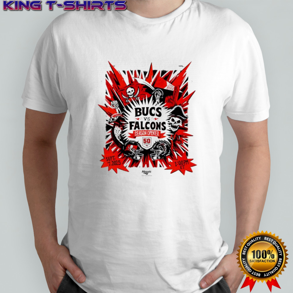 Tampa Bay Buccaneers vs Atlanta Falcons season opener 2025 comic shirt