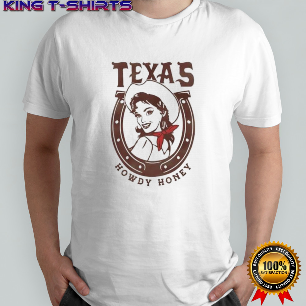 Texas Howdy Honey Pin-Up Cowgirl Horseshoe shirt