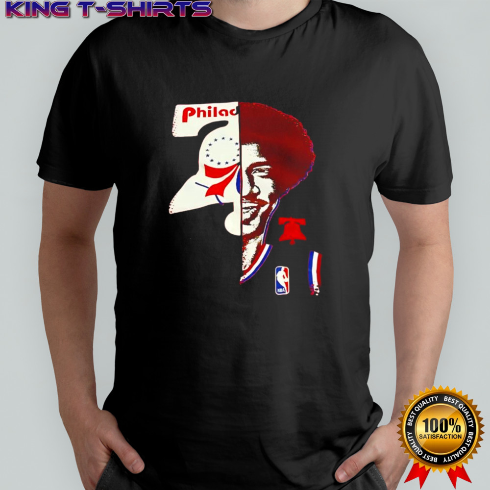 The Doctor Julius Erving Philadelphia 76ers big face shirt