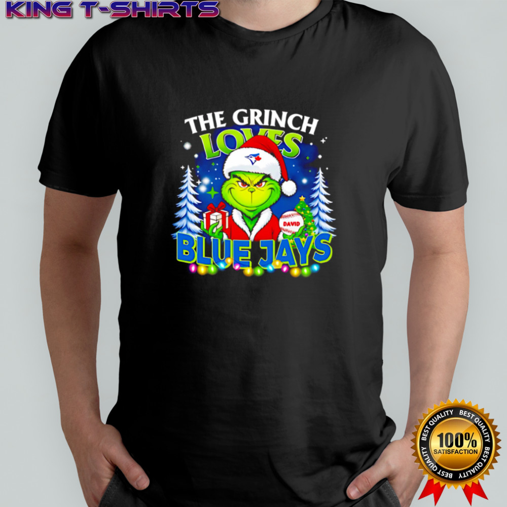 The Grinch Loves Blue Jays Christmas Baseball Personalized shirt The Grinch Loves Blue Jays Christmas Baseball Personalized shirt