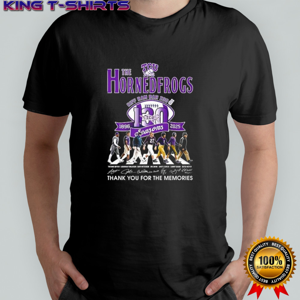 The Horned Frogs Riff ram bah zoo 130 seasons 1896 2025 thank you for the memories shirt