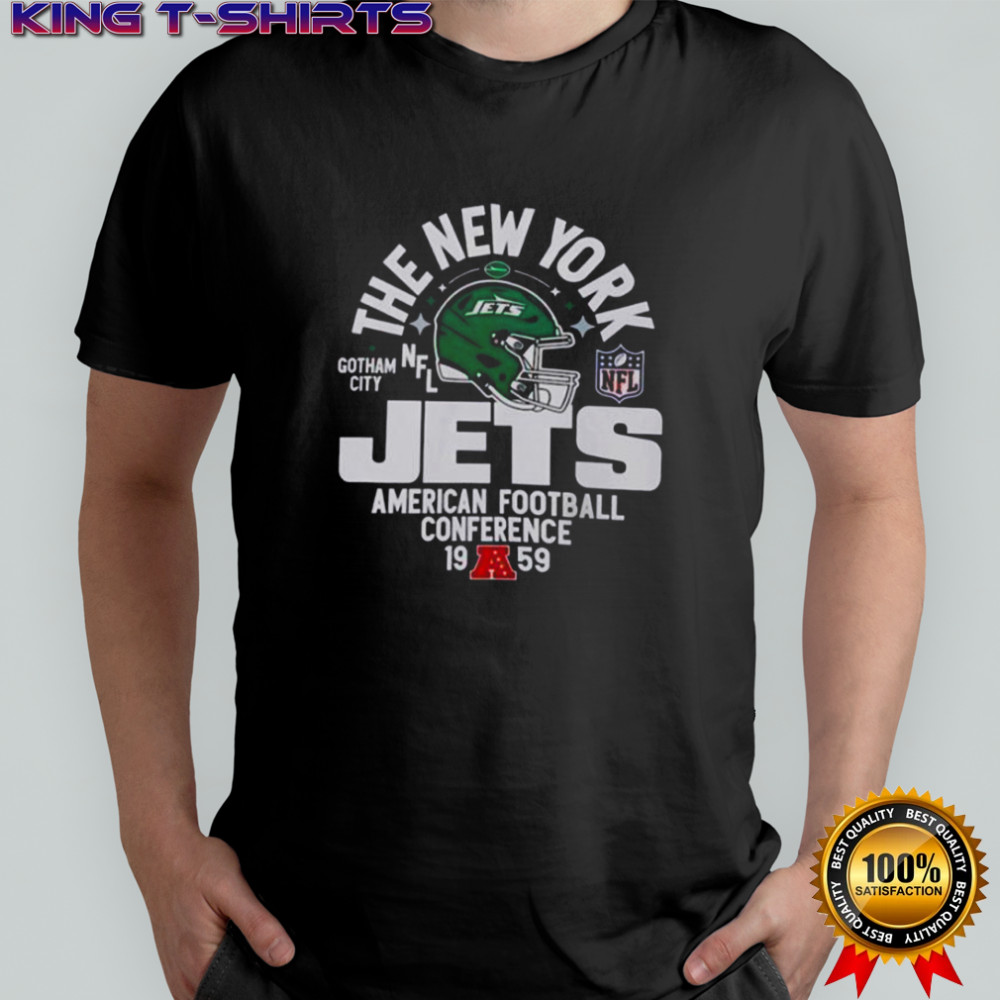 The New York Jets Gotham City American Football Conference 1959 Helmet T-Shirt