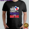 This girl loves her New England Patriots and Boston Red Sox heart logo shirt