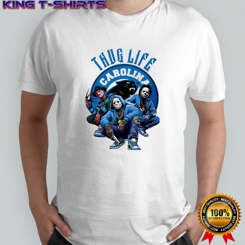 Thug Life Carolina Freddy Jason Michael Myers Halloween Panthers shirt