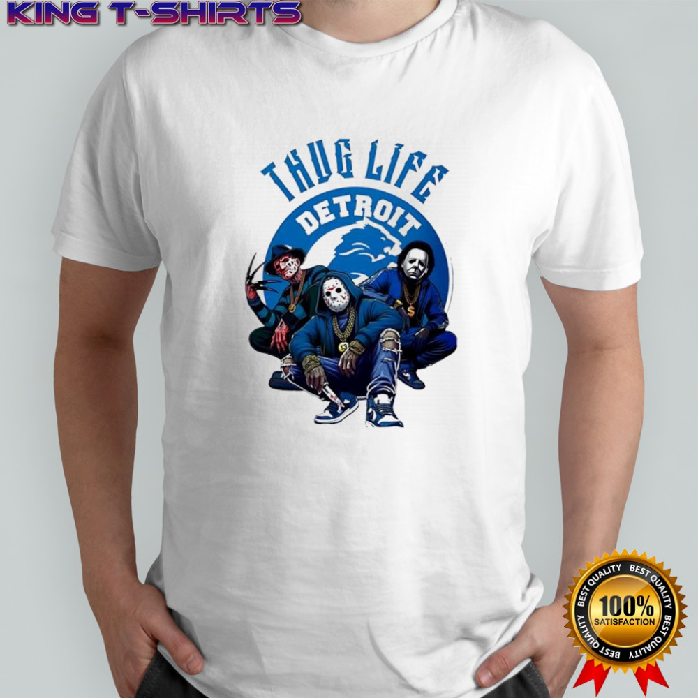 Thug Life Detroit Freddy Jason Michael Myers Horror Lions Fan shirt Thug Life Detroit Freddy Jason Michael Myers Horror Lions Fan shirt