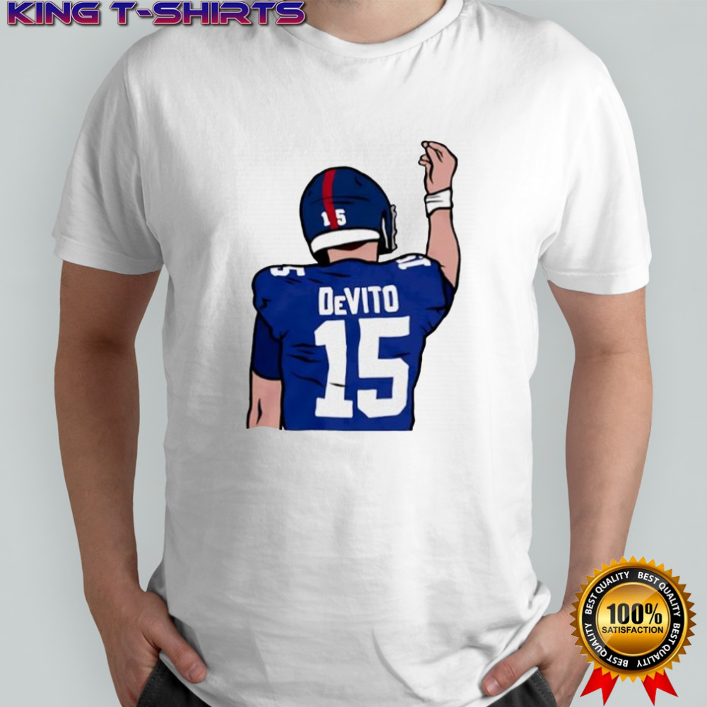Tommy DeVito hand gesture celebration shirt