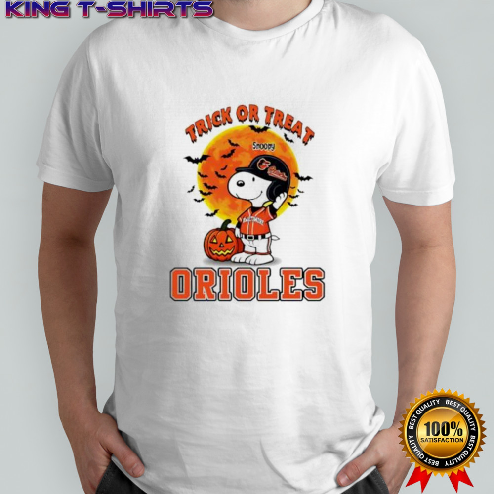 Trick or Treat Baltimore Orioles Snoopy Halloween shirt