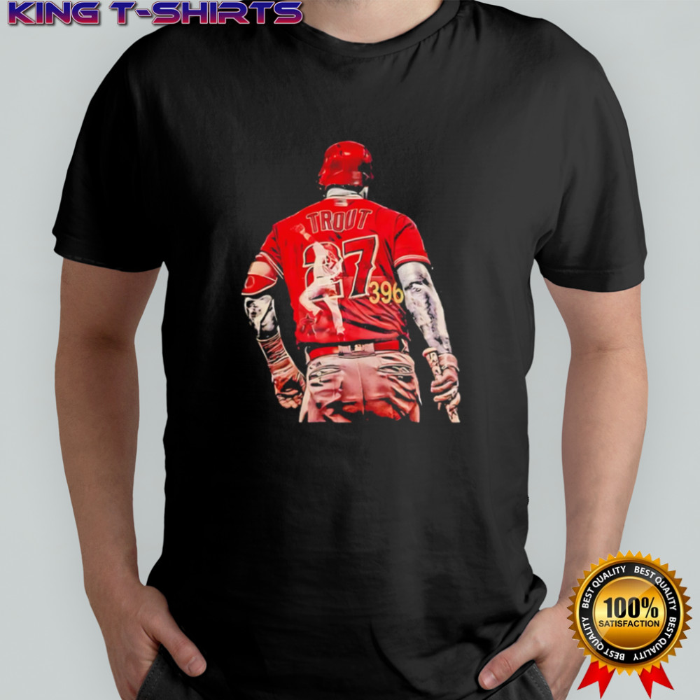 Trout 27 396 baseball with angel player and jersey graphic shirt Trout 27 396 baseball with angel player and jersey graphic shirt