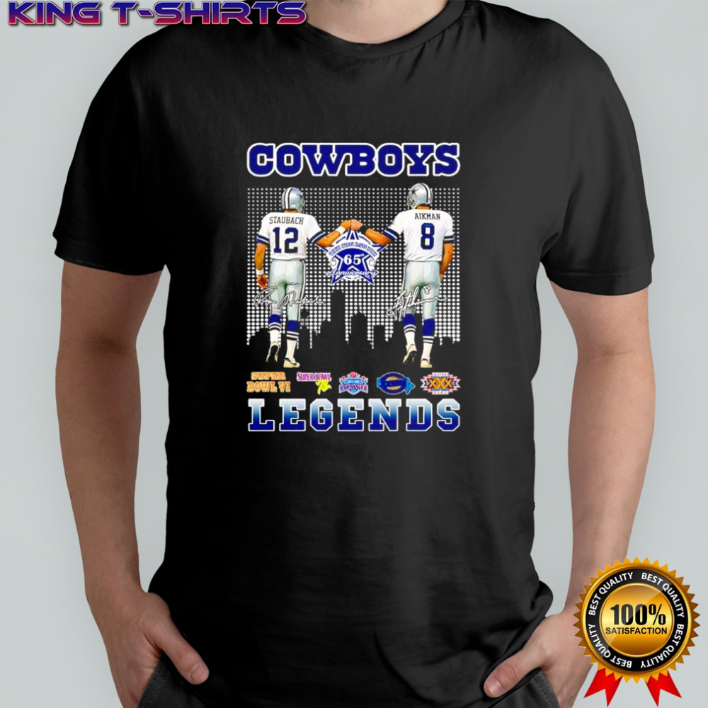 Troy Aikman and Roger Staubach Dallas Cowboys Legends signature shirt
