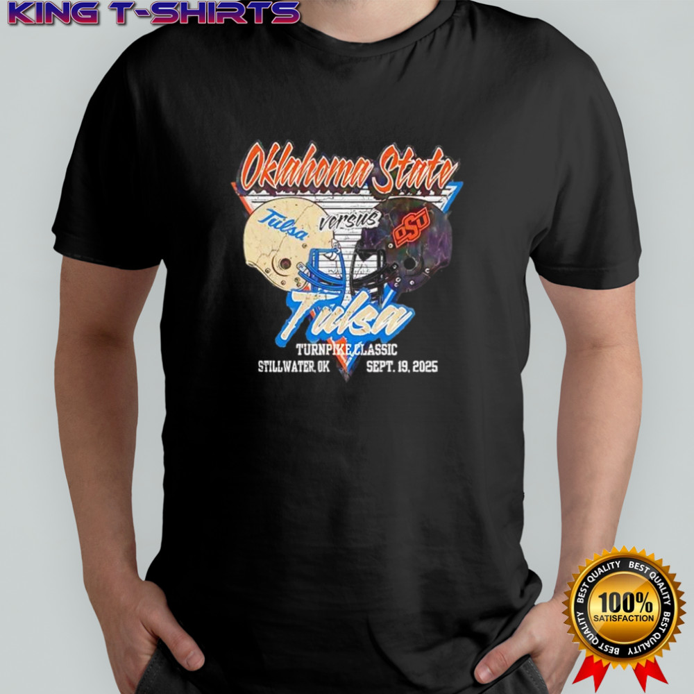 Tulsa Hurricanes vs Oklahoma State Cowboys football 2025 vintage shirt