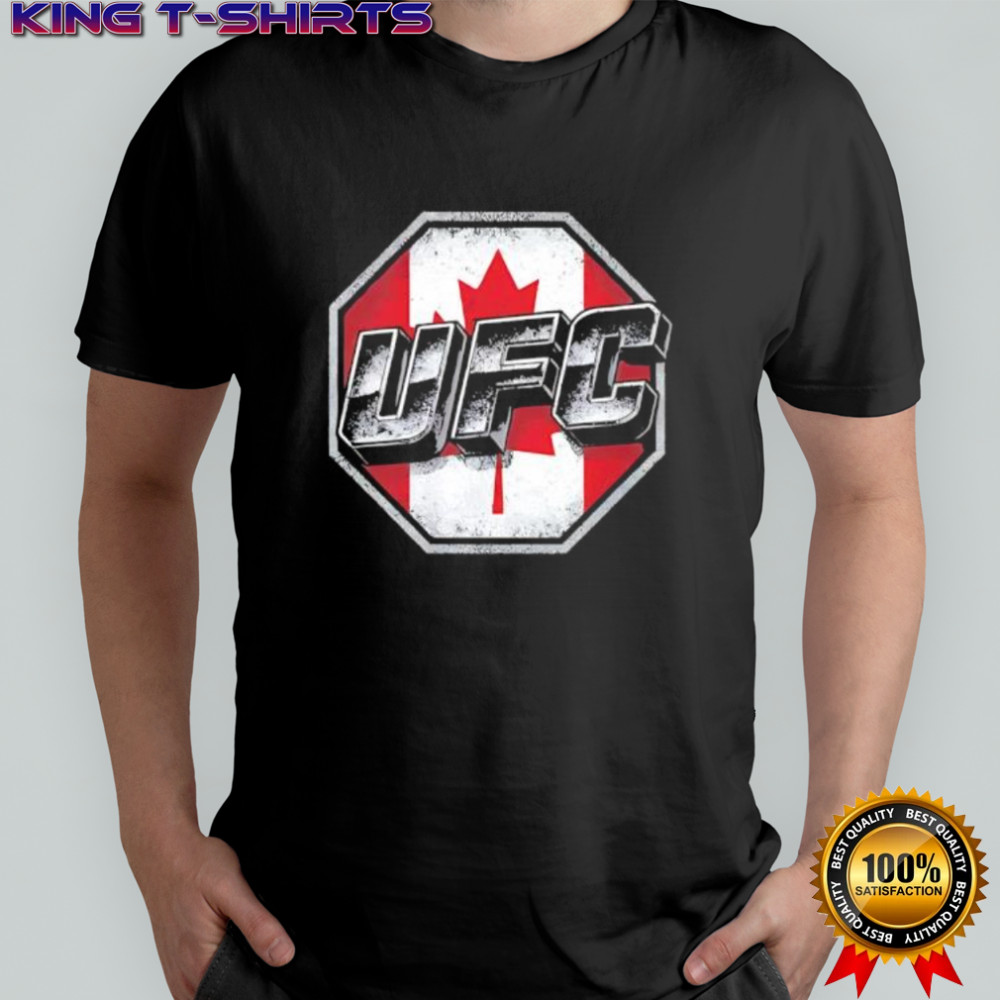 UFC octagon logo Canada flag background shirt