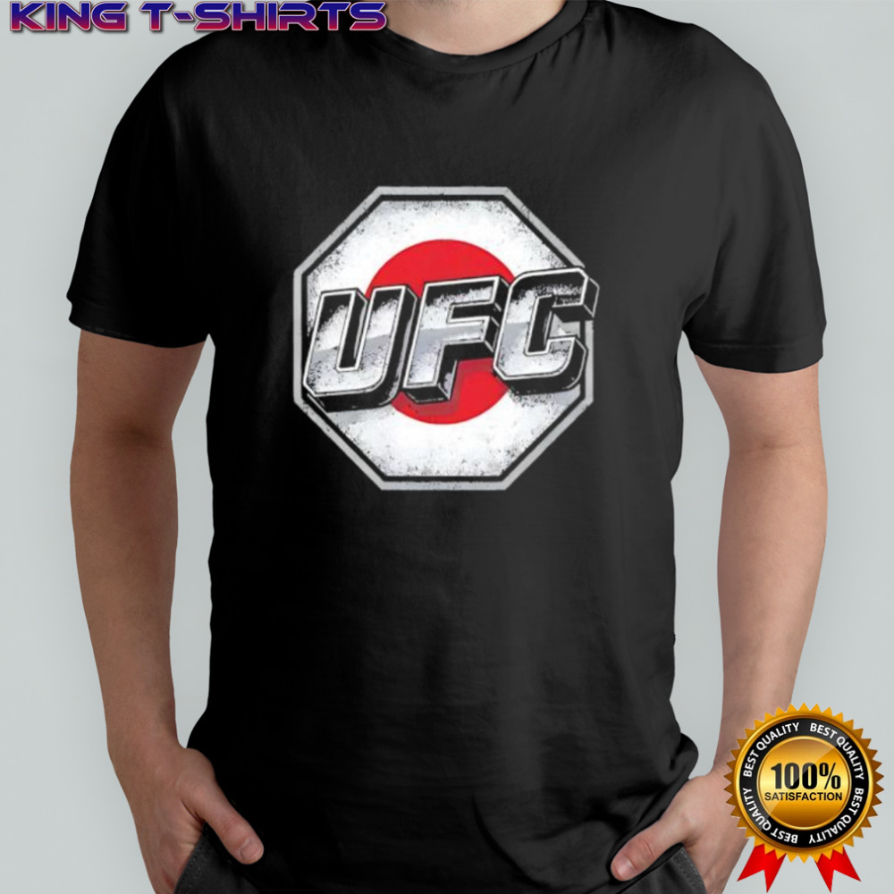 UFC octagon logo Japan flag background shirt