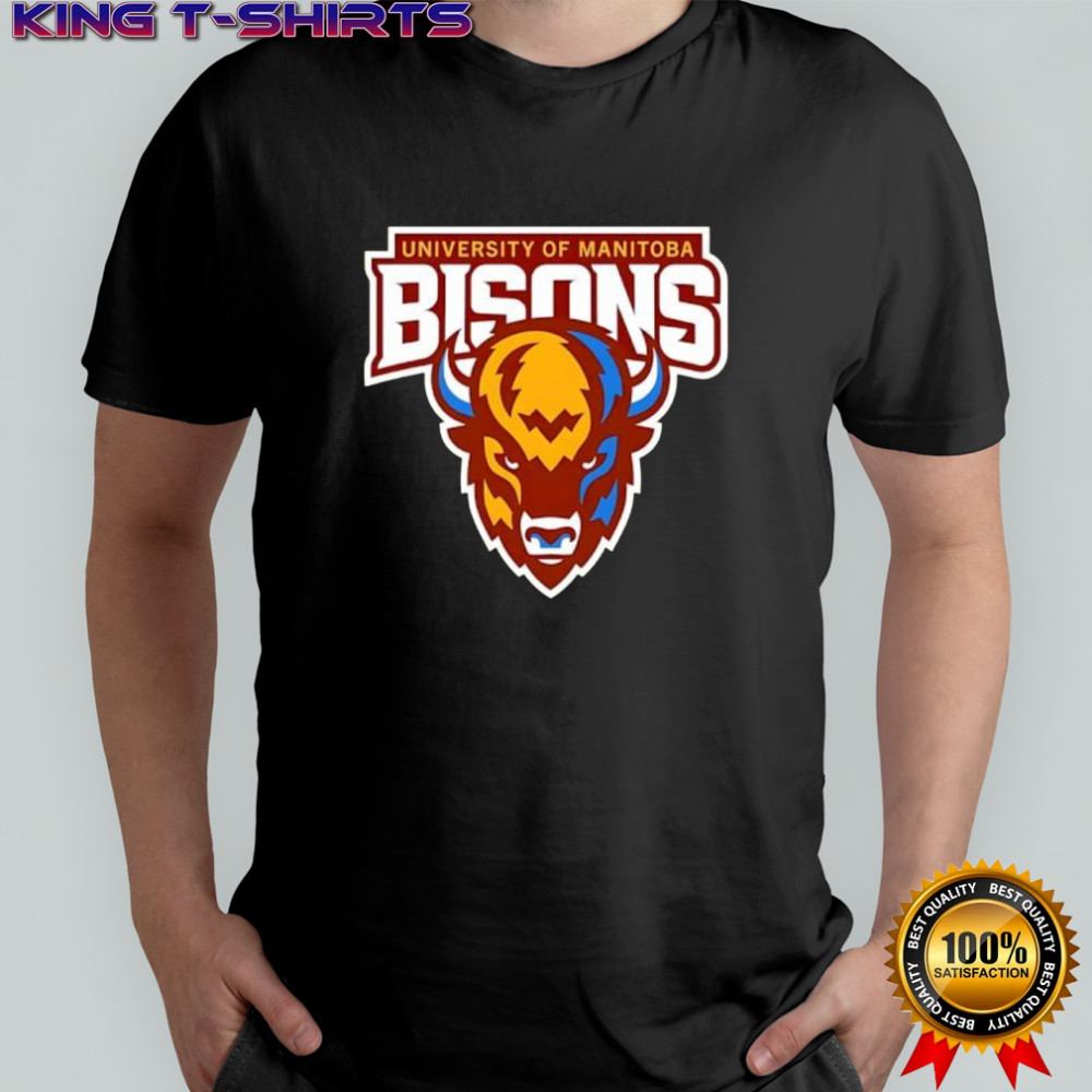 University of Manitoba Bisons Gold and Blue Mascot shirt