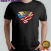 Usa camo skull American flag wings and mohawk shirt