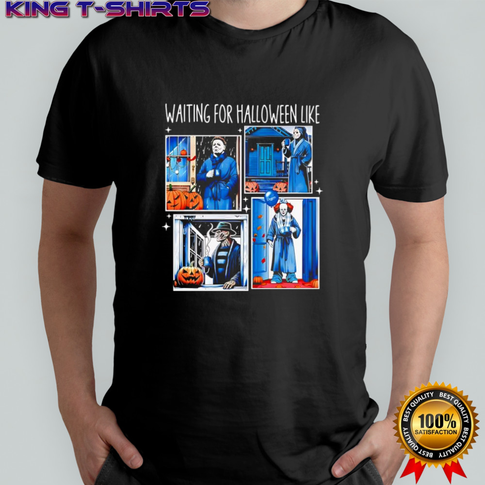 Waiting for Halloween like horror movie villain resting retro graphic shirt