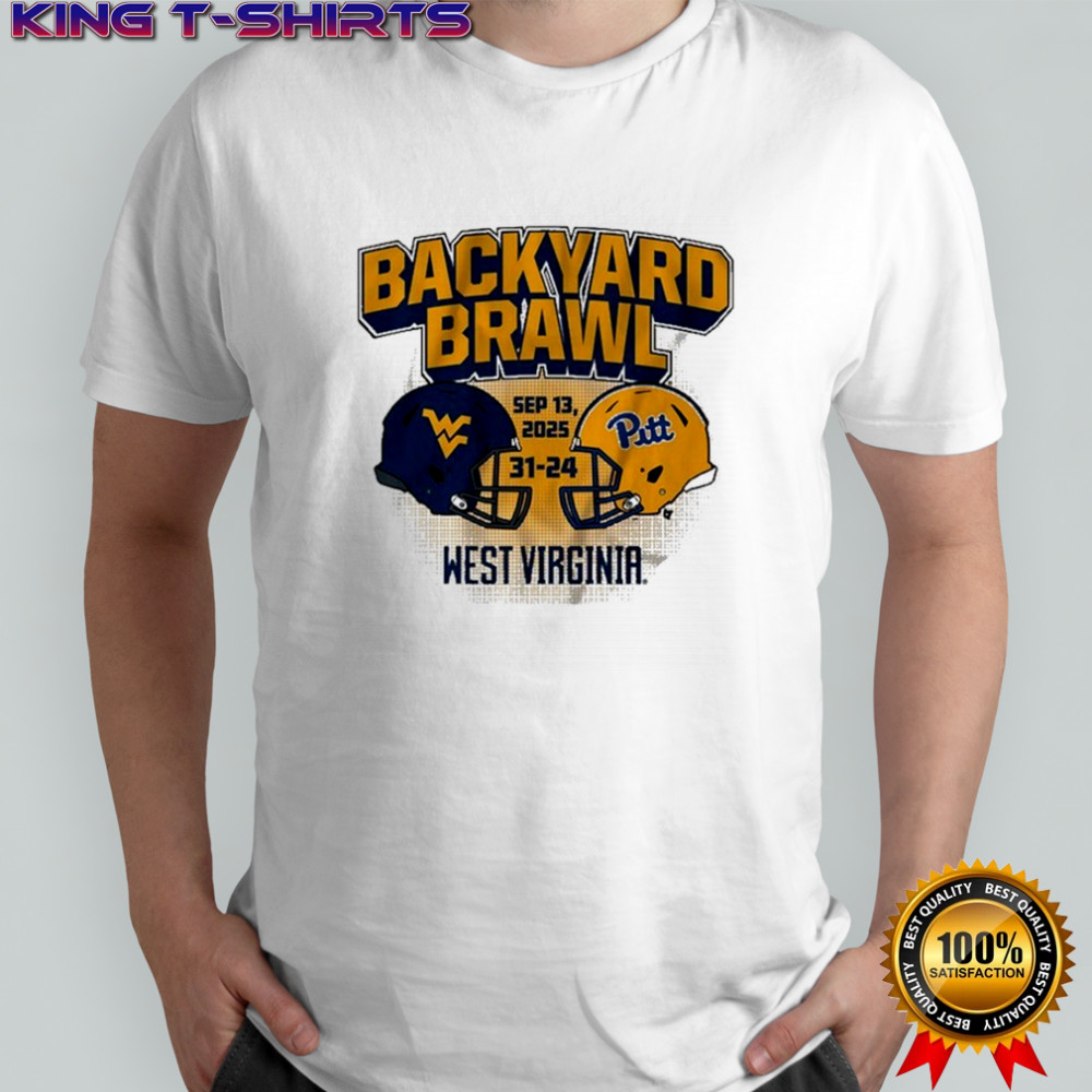 West Virginia Mountaineers Vs Pittsburgh Panthers Backyard Brawl Champs Sep 13 2025 Helmets T-shirt