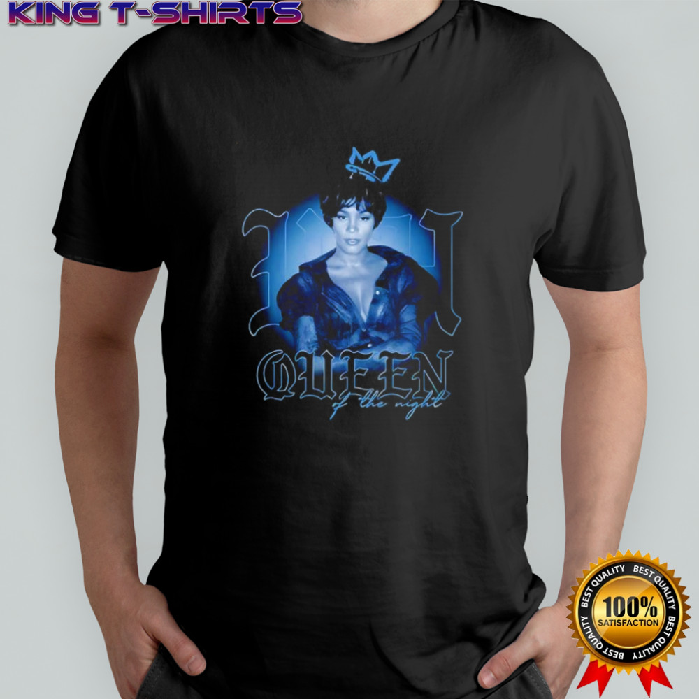 Whitney Houston Queen of the night black shirt