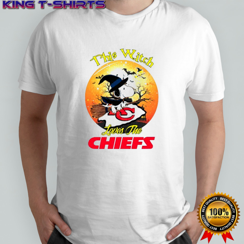 Witch Snoopy this witch loves the Kansas City Chiefs halloween shirt