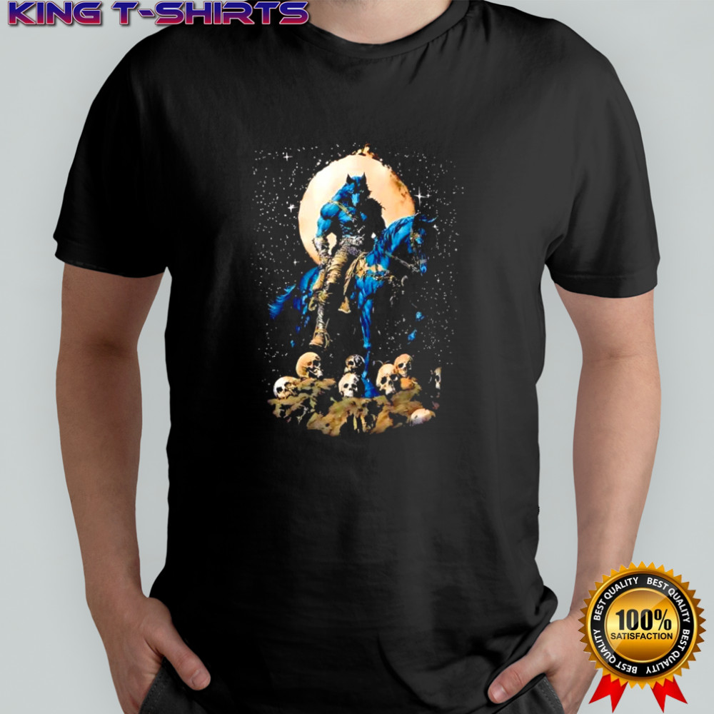 Wolf on horse skull shirt