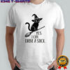 Yes i can drive a stick Funny Halloween Cat Witch Spooky shirt