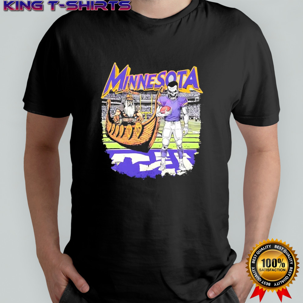 Zombie Minnesota Viking football ship retro style shirt