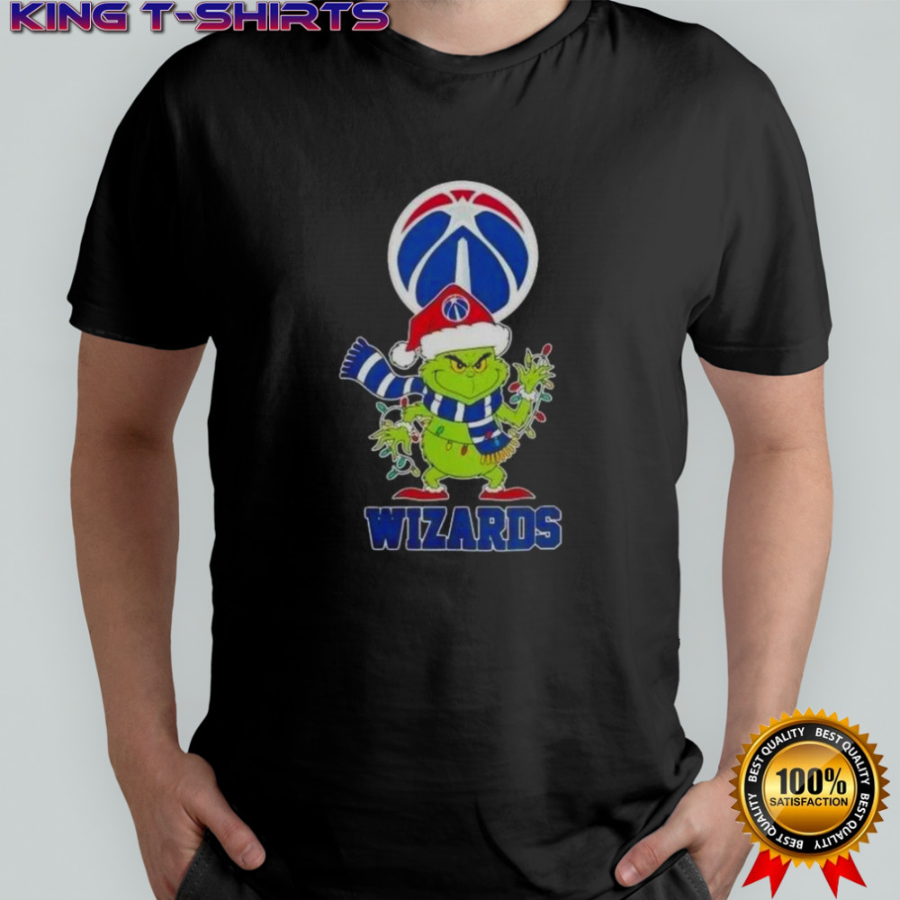 2025 Washington Wizards Christmas Grinch Santa Hat Holiday T-Shirt