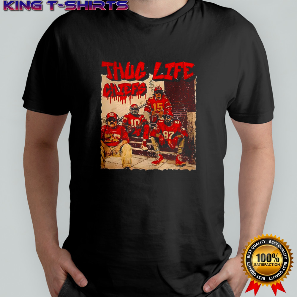 Andy Reid Patrick Mahomes Travis Kelce Tyreek Hill Kansas City Chiefs Thug Life Chiefs retro shirt