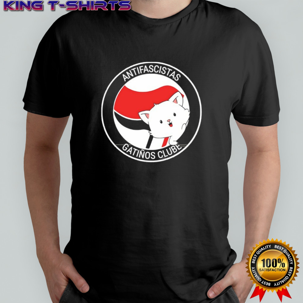 Antifascistas gatiños clube logo cat shirt