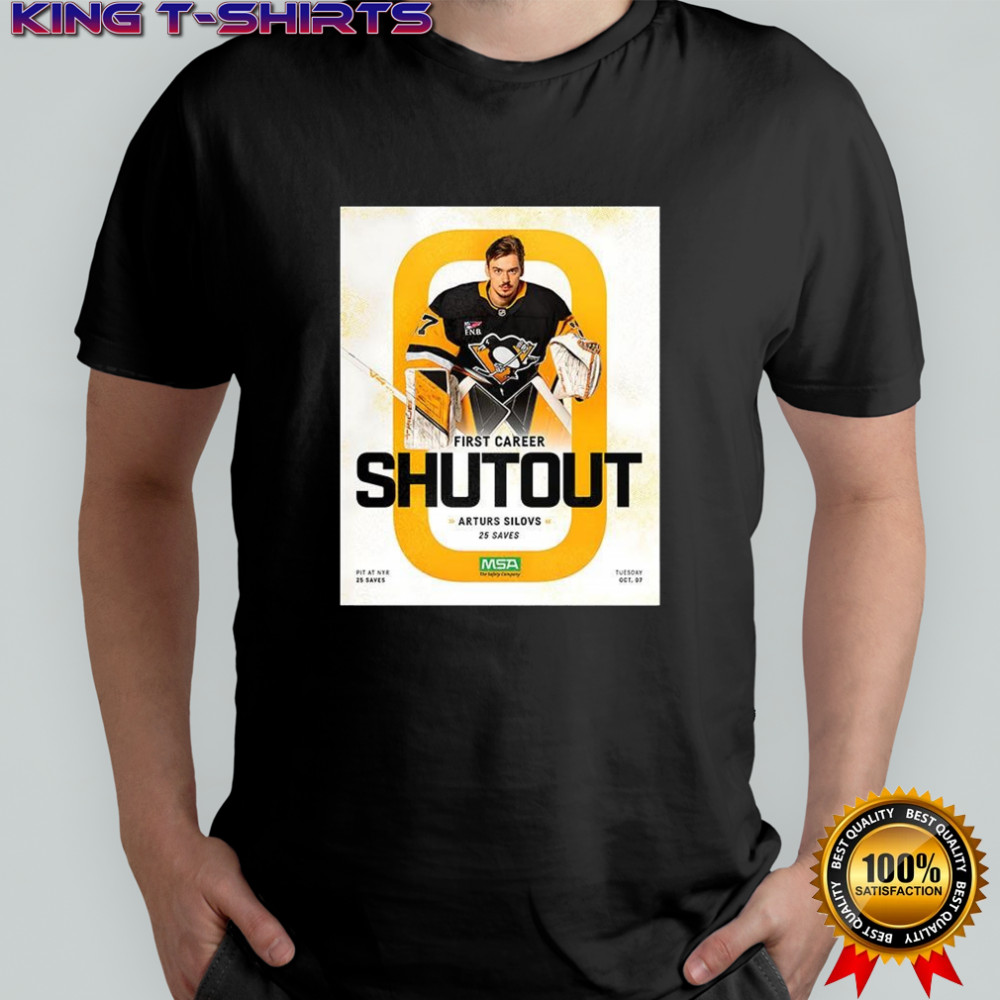 Arturs Silovs Pittsburgh Penguins first career shutout shirt