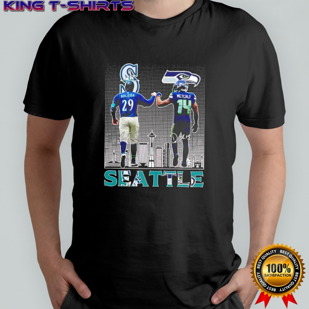 Athletes of DK Metcalf Seattle Seahawks vs Trevone Boykin Seattle Mariners signatures shirt