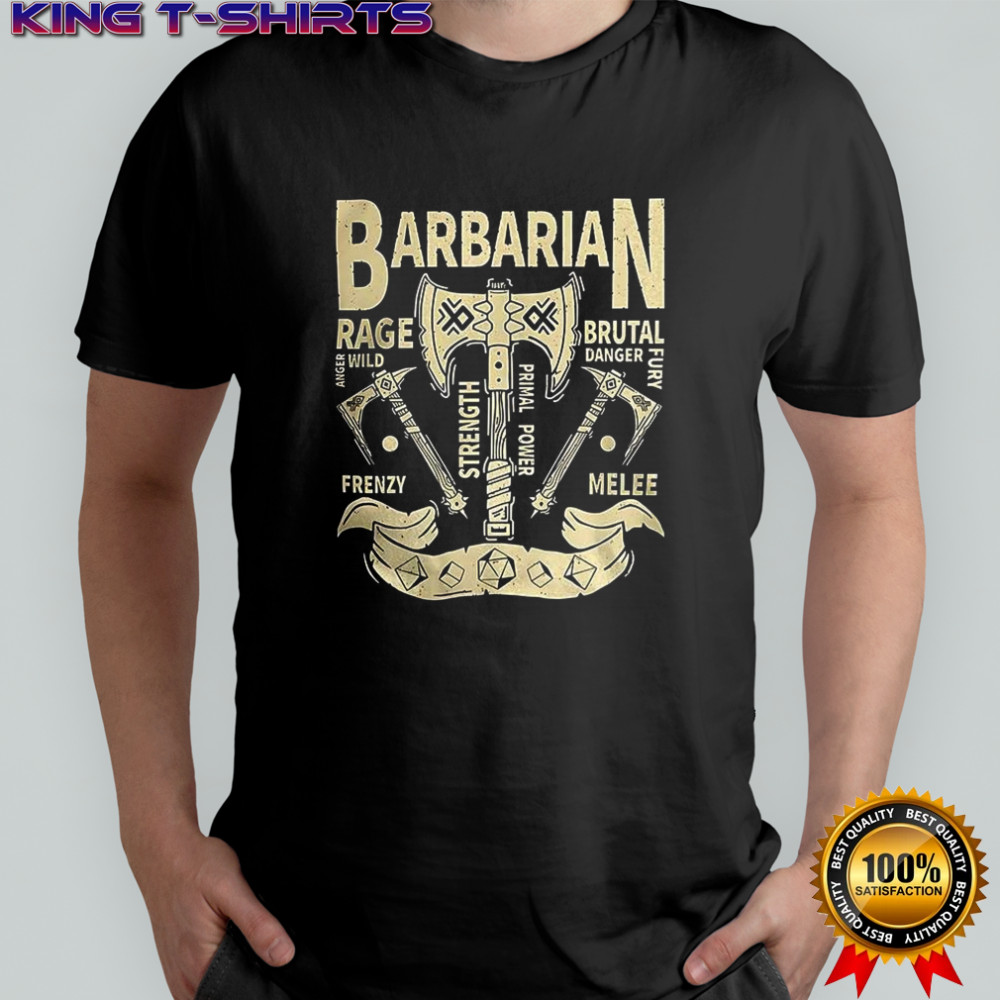 Barbarian Grunge Dungeons and Dragons shirt
