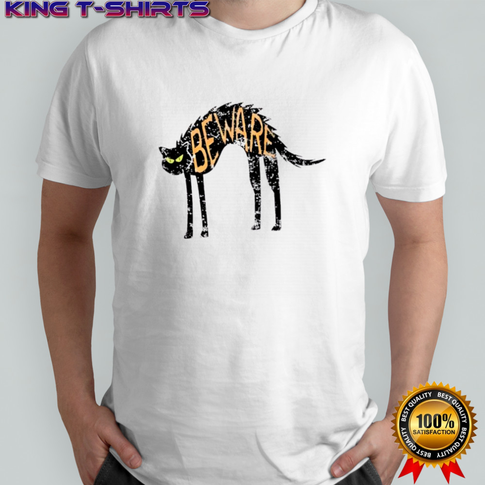 Beware Black Cat Halloween T-shirts