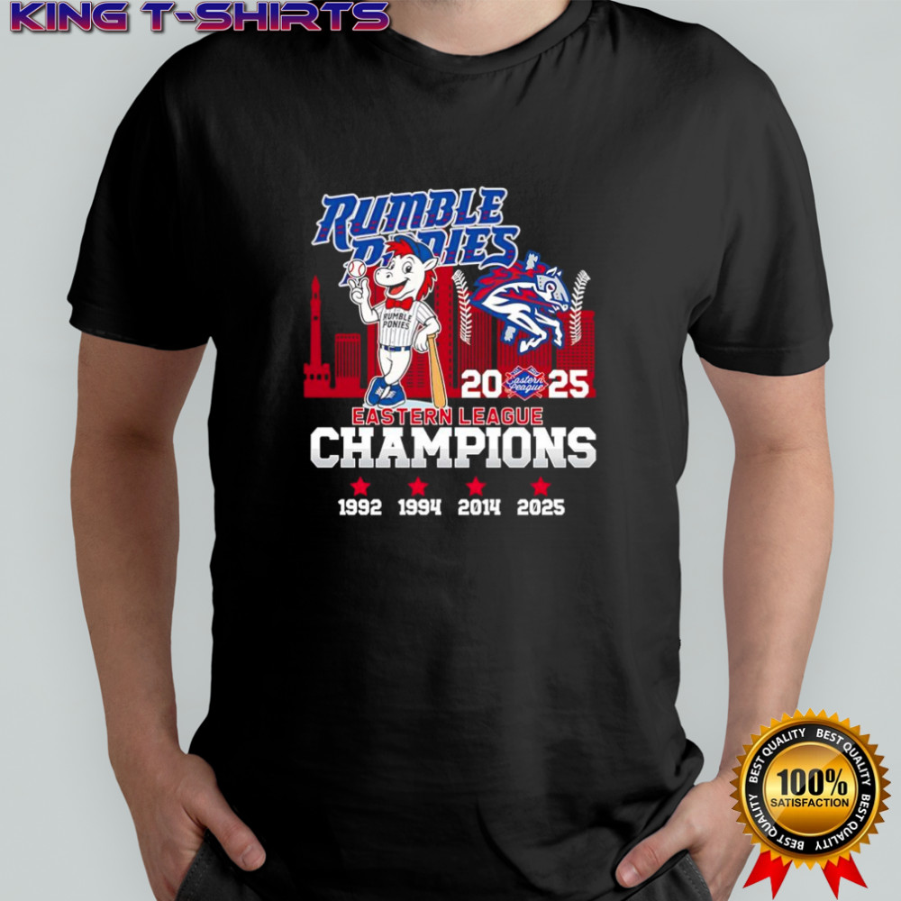 Binghamton Rumble Ponies baseball 2025 Eastern League Champions mascot logo shirt