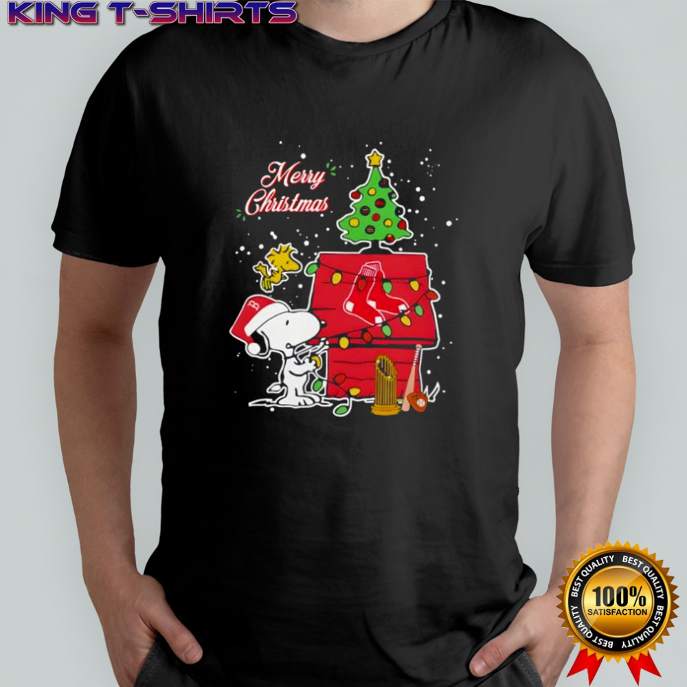 Boston Red Sox Merry Christmas With Snoopy vs Woodstock shirt
